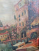 Oil on canvas signed B. Braun 29.5 x 16 Waterfront scene Rich earth tones 1930s, Antiques, David's Antiques and Oddities