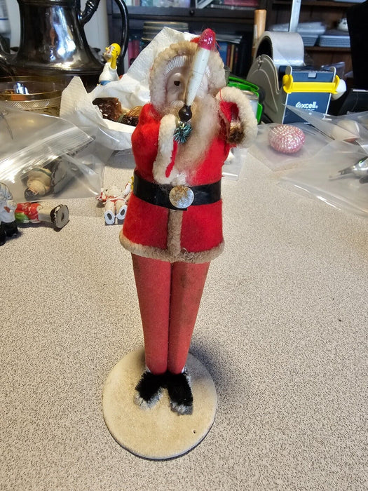 Santa with candle 1940s unmarked paper mache 6" tall, Antiques, David's Antiques and Oddities