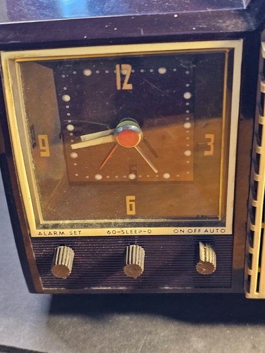 Musaphonic Clock Radio 14 x7x7 turns on/ GE/ hums as found, Antiques, David's Antiques and Oddities