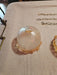 Light globes 10" wide 8" H/Etched as pictured clear frosted to amber as found, Antiques, David's Antiques and Oddities