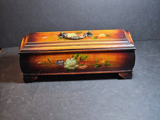 Floral decorated Box 14 x5 x6 Used conditions Attractive home decor 1980s, Antiques, David's Antiques and Oddities