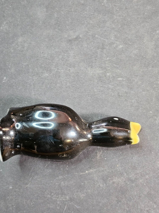 Pie Bird black yellow beak 4" perfect 1950/60s