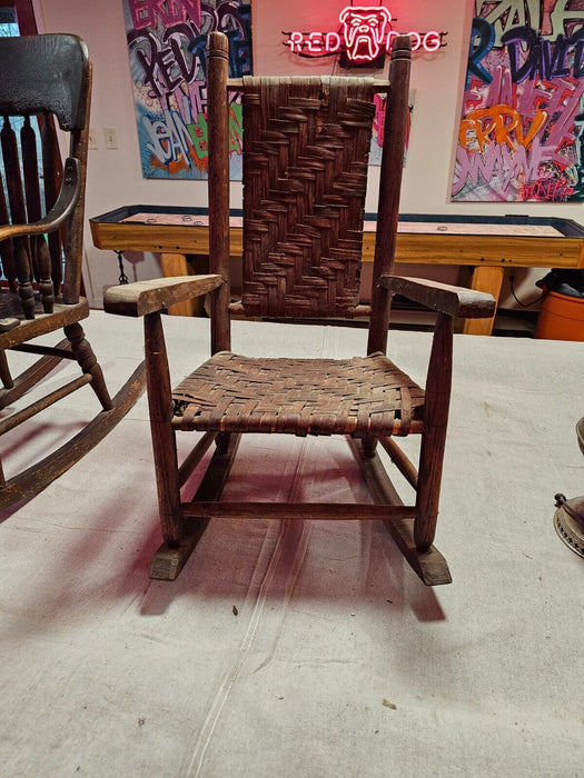 Super primitive craftsman made Heeled through rockers wood pinned joints. 20x30, Antiques, David's Antiques and Oddities