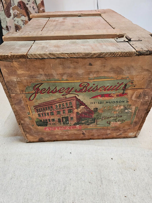 Jersey Biscuits shipping crate  22Lx14Wx11H wood construction great imagraphy, Antiques, David's Antiques and Oddities