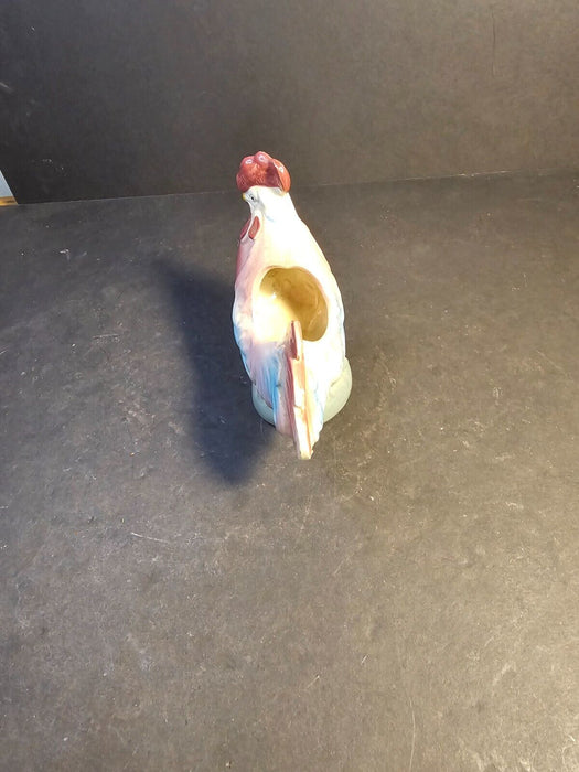 Chicken planter  5x5/ 1940s/ great color palette/red/pink/blues., Antiques, David's Antiques and Oddities