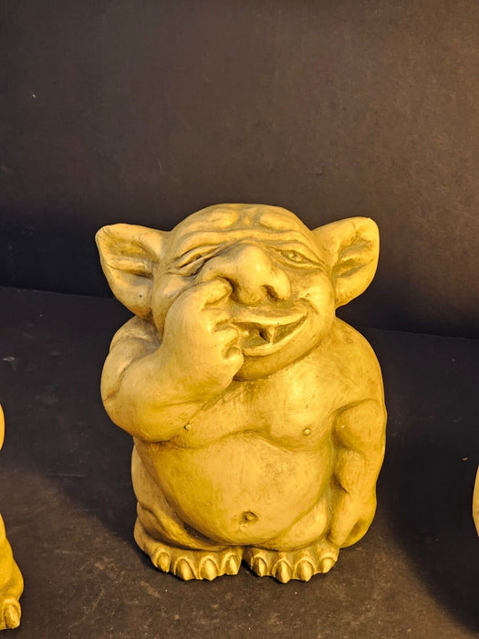 3 Plaster Trolls / 8" high/ 1970s/7 pounds each/ cool ugly small nip see pic, Antiques, David's Antiques and Oddities