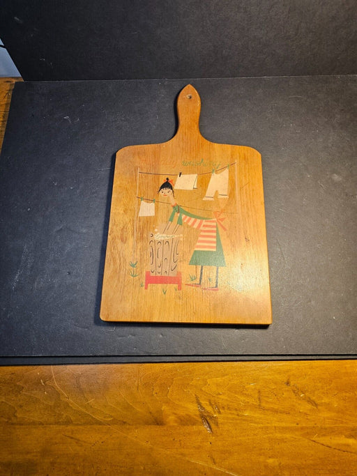 Mid century 9 x12 cutting board/ period graphics/ Nerco company dated 1960, Antiques, David's Antiques and Oddities