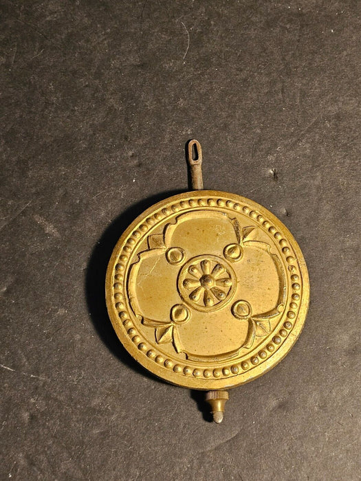 Treasure Island banjo clock pendulum  3.5" diameter / gold  embossed