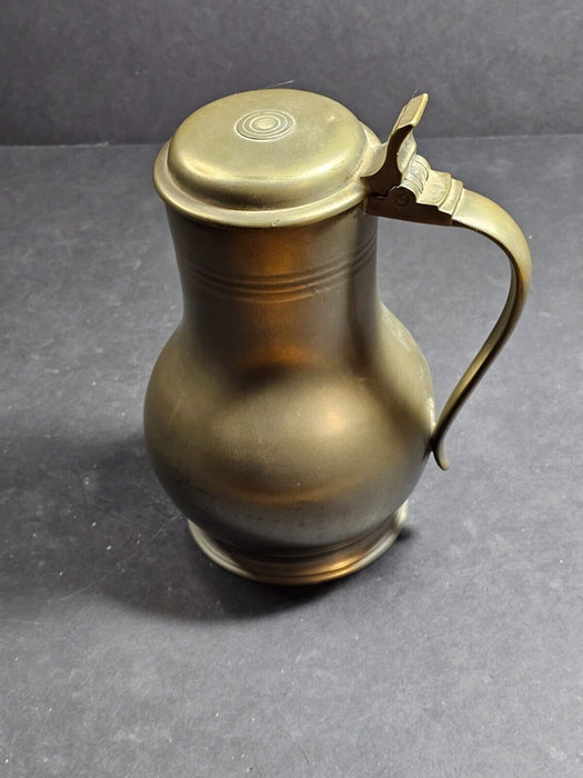 Pewter lidded tankard England hallmarked 6.5" high 5" wide to the handle, Antiques, David's Antiques and Oddities