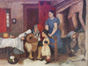 "Country life " canvas/ naive artist ? /45 x29.5/deep earth tones/1940s/50s, Antiques, David's Antiques and Oddities