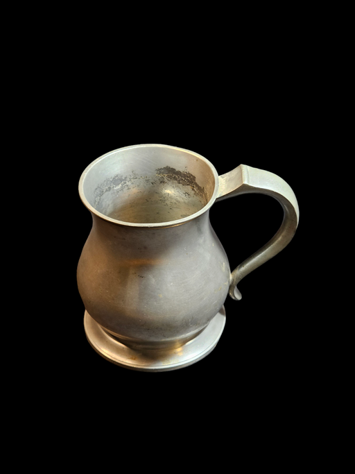 Pewter Bulbus Mug 4" x5" 21oz Made in England 1930s, Antiques, David's Antiques and Oddities