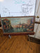 Oil on canvas signed B. Braun 29.5 x 16 Waterfront scene Rich earth tones 1930s, Antiques, David's Antiques and Oddities