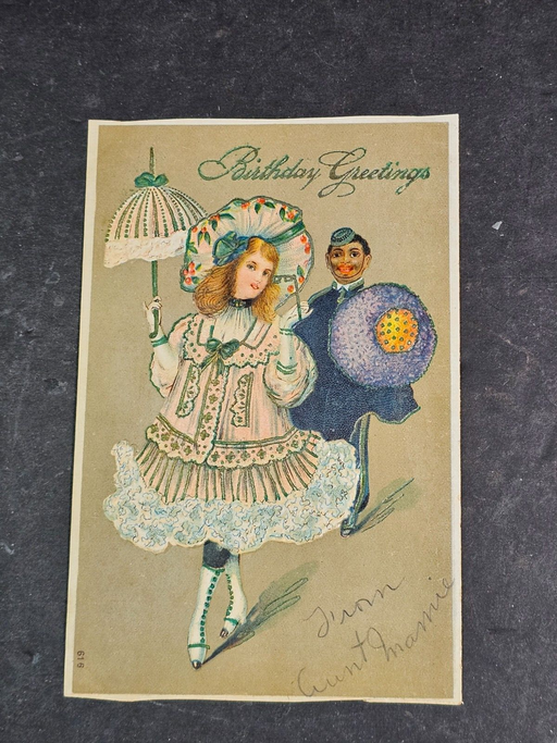 Early 1900s German post  cards christmas and birthday . (black americana), Antiques, David's Antiques and Oddities