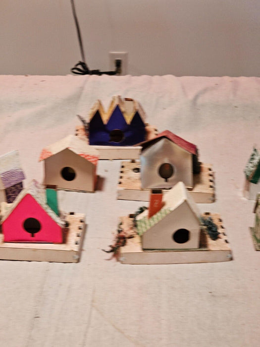 Wooden church/primitive 12 x17 /7 cardboard village houses/1930s as found, Antiques, David's Antiques and Oddities