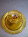 Amber etched compote 6.5 wx3.75 high, floral with line etching., Antiques, David's Antiques and Oddities