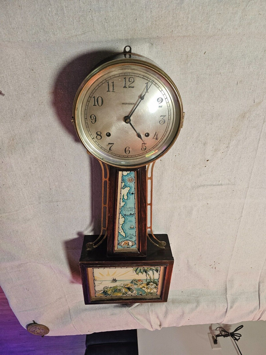 Treasure Island parts clock/mainly  all there / no bird or key/35 x 12/, Antiques, David's Antiques and Oddities