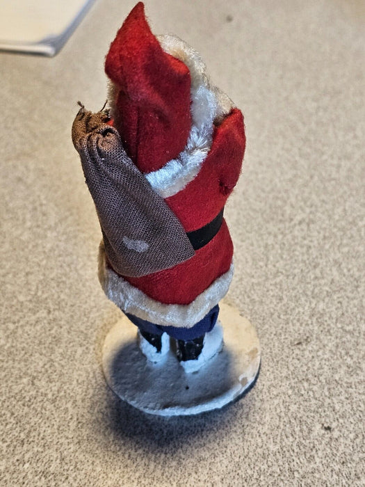 1940s Santa 5" paper mache and fabric , made in occupied Japan