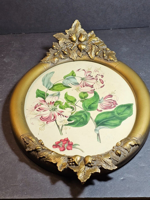 Beautiful floral hand colored and drawn  10 x14 Excellent 3D embossed frame as f, Antiques, David's Antiques and Oddities