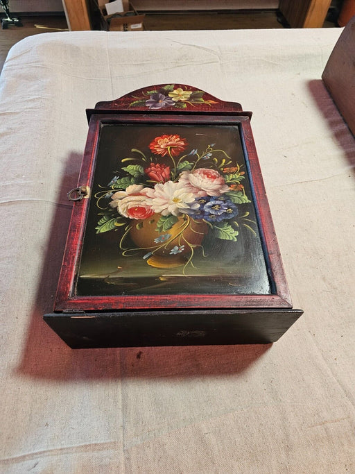 Hand painted cabinet imported in the 198os 12 x20 x 4.5 D, Antiques, David's Antiques and Oddities