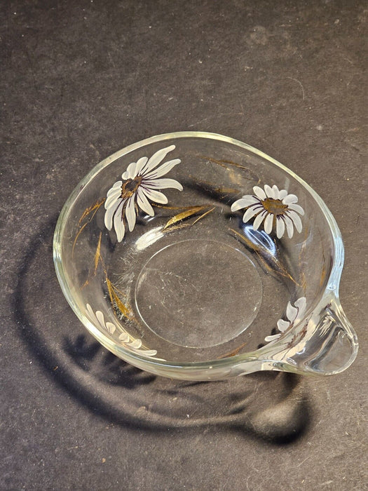2/ 5" MCM serving dishes floral pattern with thumb handles.