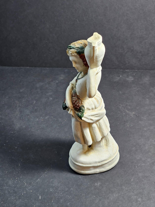 Salt figure of a woman 9.25" paint applied for hair and fruit, Antiques, David's Antiques and Oddities