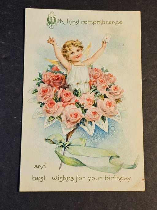 Tuck postcards 2 happy birthday 1903 great imagery., Antiques, David's Antiques and Oddities