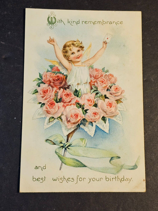 Tuck postcards 2 happy birthday 1903 great imagery., Antiques, David's Antiques and Oddities