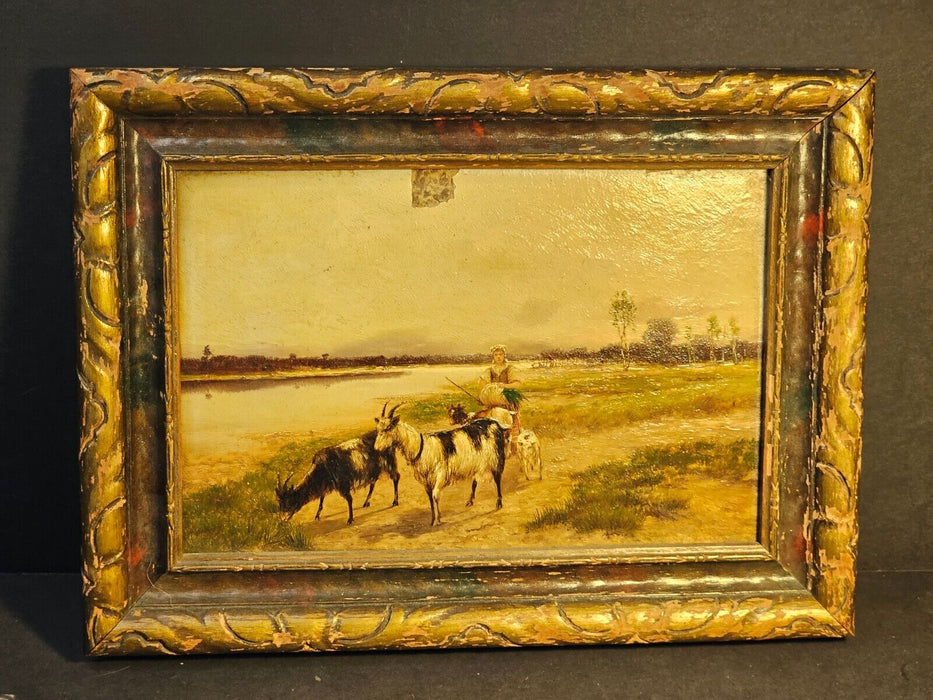 Outstanding 9x12  oil painting on board/ late 1890s/signed? last word Munich