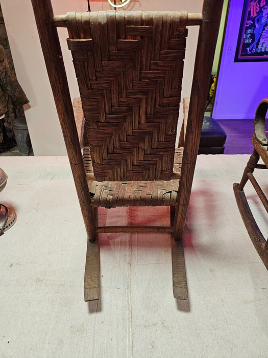 Super primitive craftsman made Heeled through rockers wood pinned joints. 20x30, Antiques, David's Antiques and Oddities