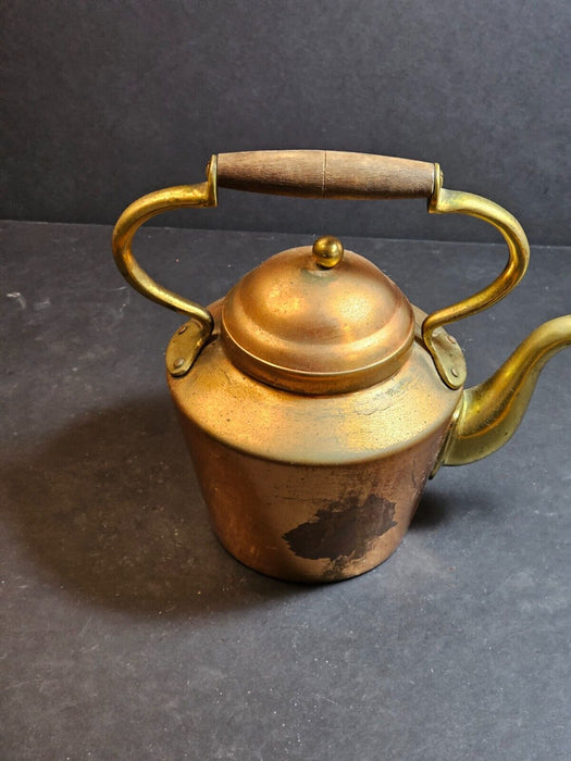 Copper and Brass Mid-Century Modern Tea Kettle Copper Ware, Antiques, David's Antiques and Oddities