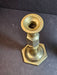 Title: 1960s/70s Brass Candlestick Pair: A Blend of Geometry and Craftsmanship, Antiques, David's Antiques and Oddities