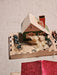 Wooden church/primitive 12 x17 /7 cardboard village houses/1930s as found, Antiques, David's Antiques and Oddities