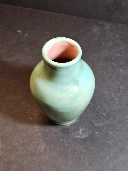 Pisgah Forest 6.5 " Green Blue Pottery Vase 1937, Antiques, David's Antiques and Oddities