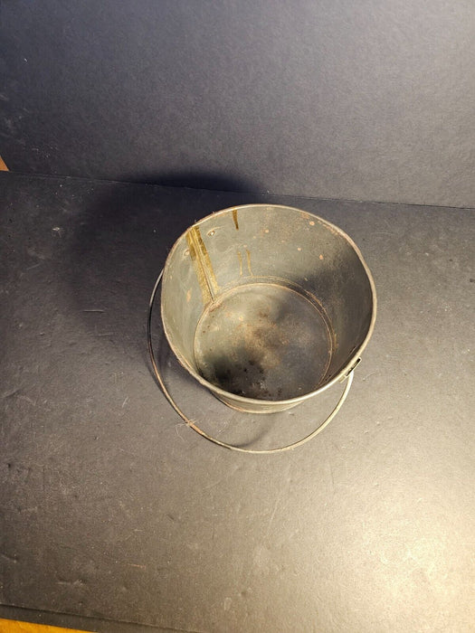 old riveted tin pail 7.5 d x  4.5 " high Nice decorative item, Antiques, David's Antiques and Oddities