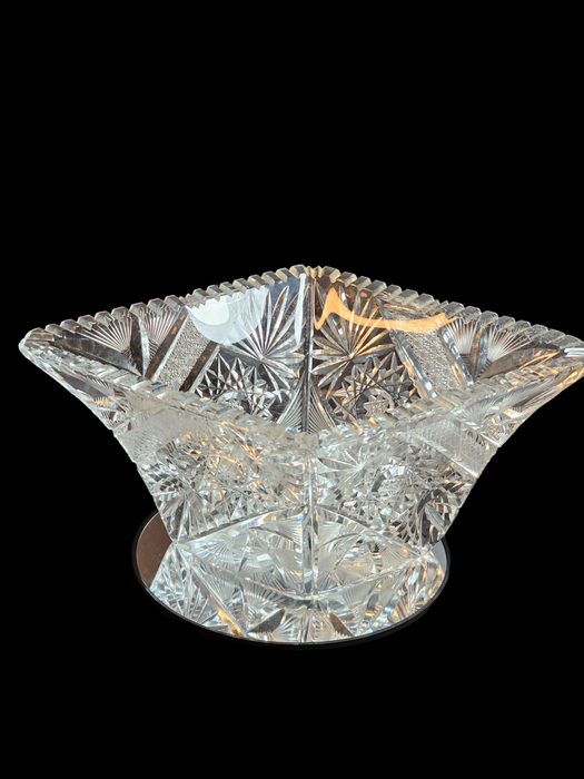 Brilliant period cut glass, Diamond shaped 13.5x9.5 x 5.5" high. 8.1 lbs, Antiques, David's Antiques and Oddities