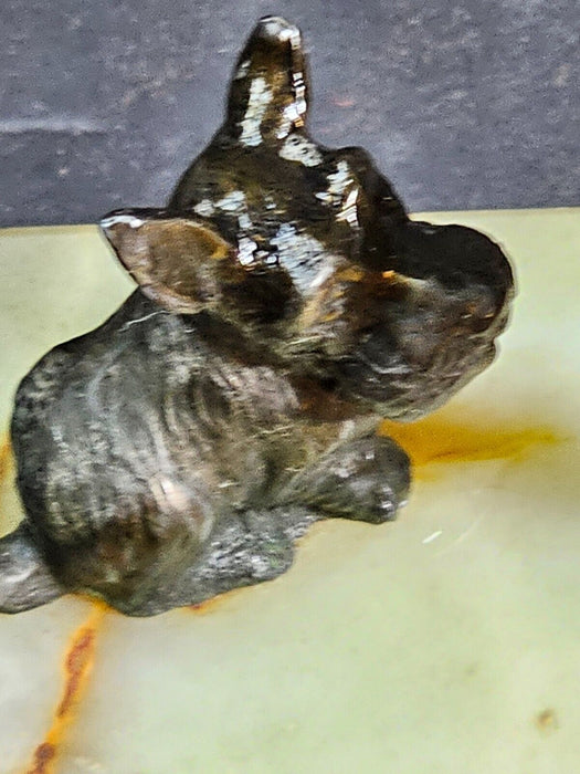 Scotty Dog desk items metal on marble base 3.5x4. 1940s, Antiques, David's Antiques and Oddities