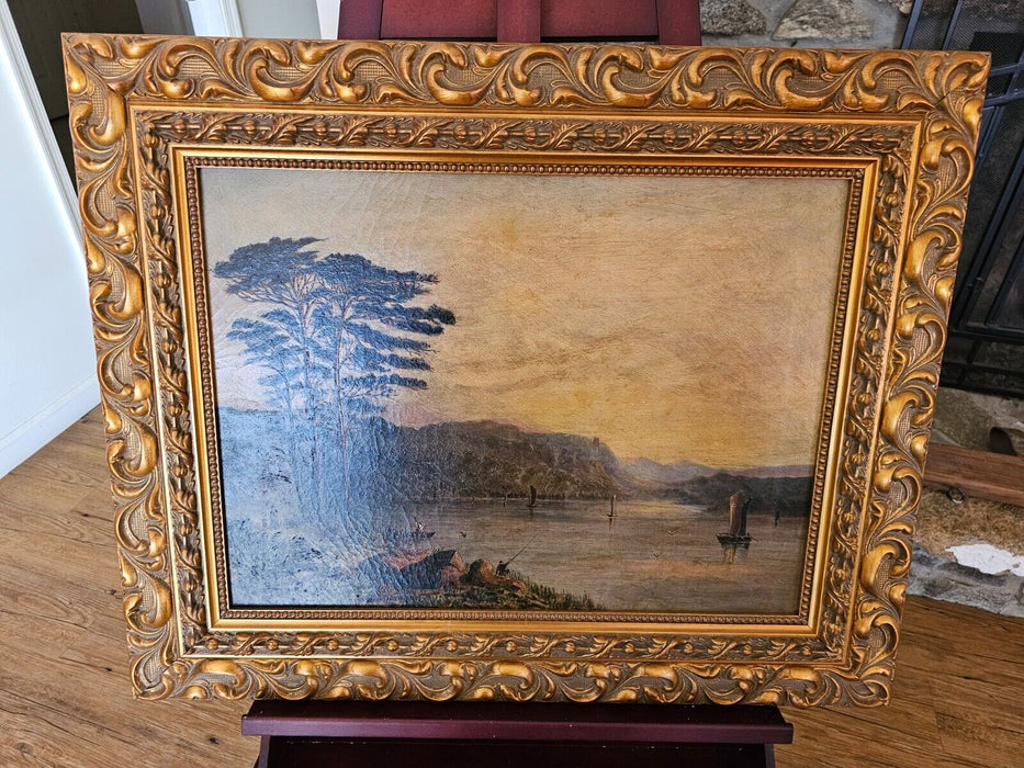 1860s lake scene/excellent condition professionally framed/  32 x26, Antiques, David's Antiques and Oddities