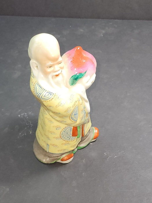 Asian man holding a turnip 7 " high artist marks on bottom, Antiques, David's Antiques and Oddities