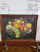 Canvas framed fruit 16 x21 Fruit Basket image. wood frame with glass, Antiques, David's Antiques and Oddities