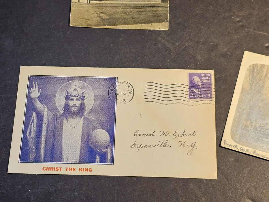 2 Nazareth Pa post cards/advertising card Hoyts /1938 christ stamp cover, Antiques, David's Antiques and Oddities