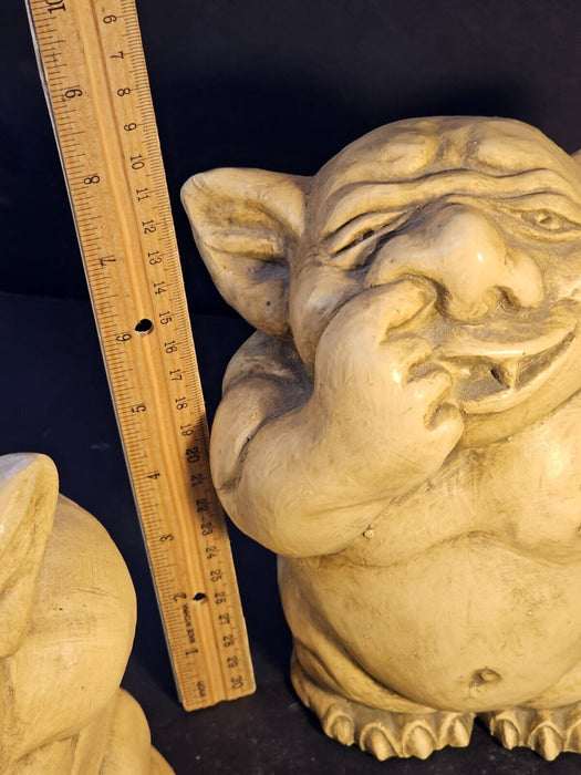 3 Plaster Trolls / 8" high/ 1970s/7 pounds each/ cool ugly small nip see pic, Antiques, David's Antiques and Oddities