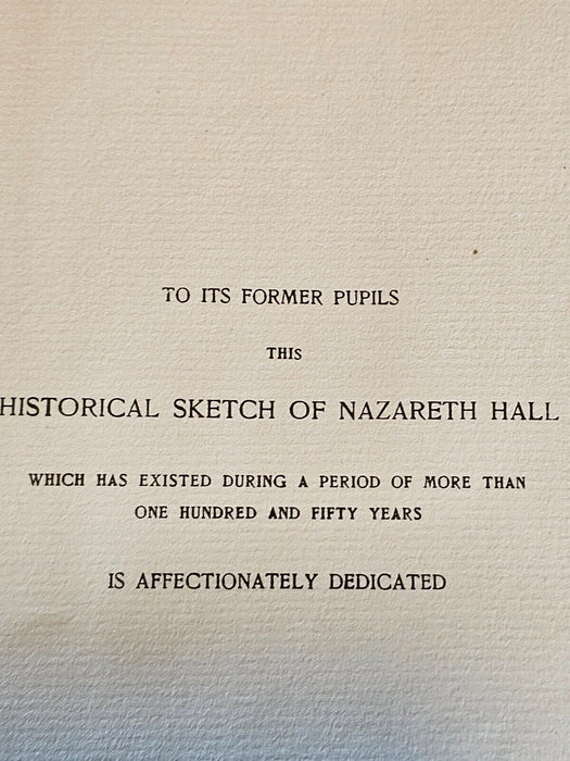 Nazareth Hall Sketch and rosters 1910, tight copy very clean, illustrated 189 pg, Antiques, David's Antiques and Oddities