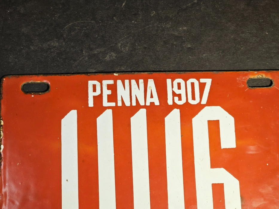 1907 Pennsylvania Porcelain License Plate Beaver Falls Pa/, Antiques, David's Antiques and Oddities