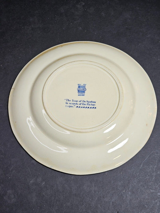 Dr. Syntax plate 9 " Maker Adams English Blue and white, Antiques, David's Antiques and Oddities