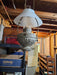 Beautiful country store light. 24" from  base to top of chimneys Brass/milkglass, Antiques, David's Antiques and Oddities