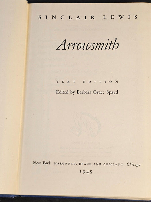 Arrowsmith By Sinclair Lewis 1925 423p. tight copy