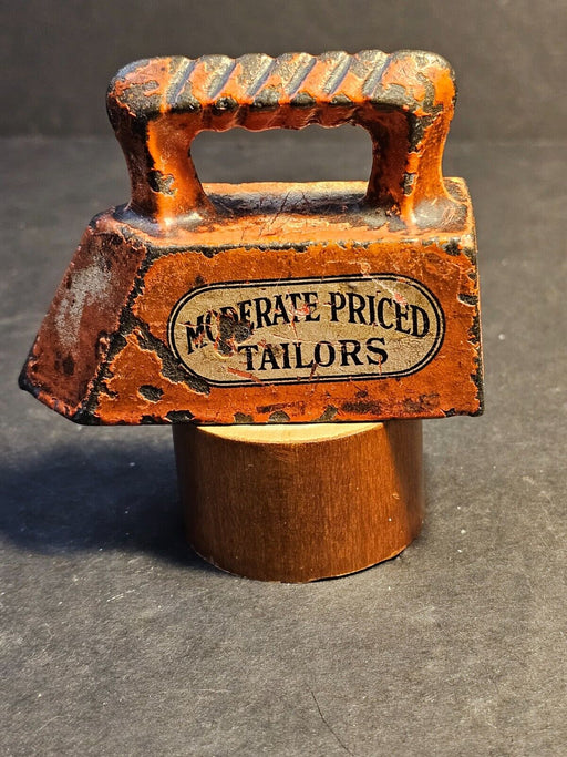 REID BROTHERS, TAILORS.  PAINTED RED, HOLLOW BODY.  3" L. orange, Antiques, David's Antiques and Oddities