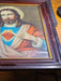 Jesus Chromo lithograph 21 x25 with frame vibrant colors early 1900s, Antiques, David's Antiques and Oddities