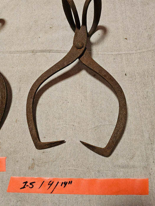 Ice tongs from amish country pa 14 " Steel nice marked, Antiques, David's Antiques and Oddities