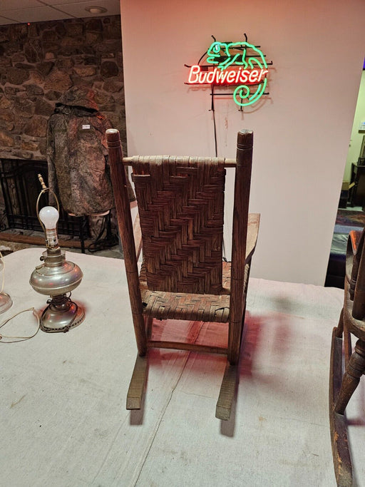 Super primitive craftsman made Heeled through rockers wood pinned joints. 20x30, Antiques, David's Antiques and Oddities